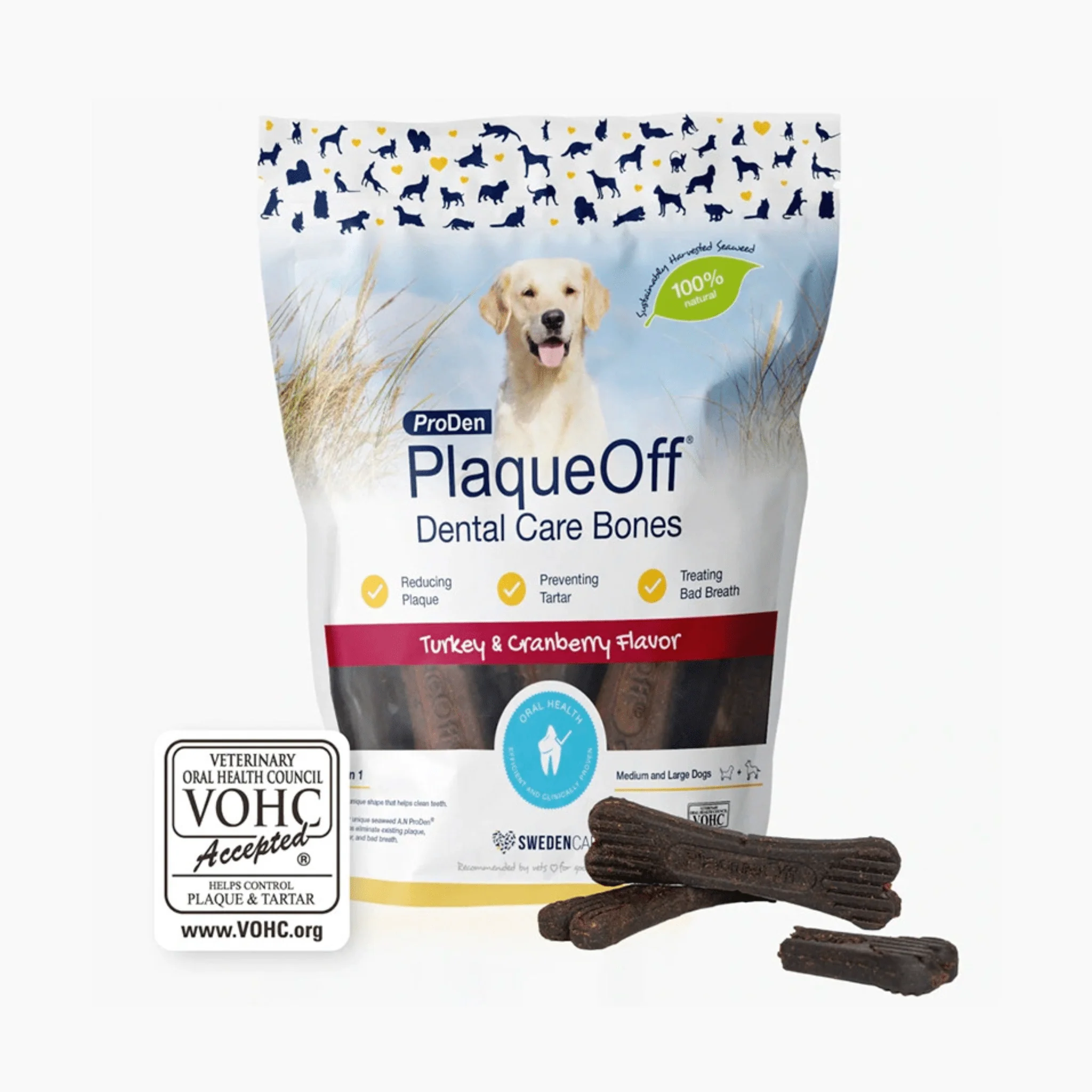 ProDen PlaqueOff® Dental Care Bones – Turkey & Cranberry