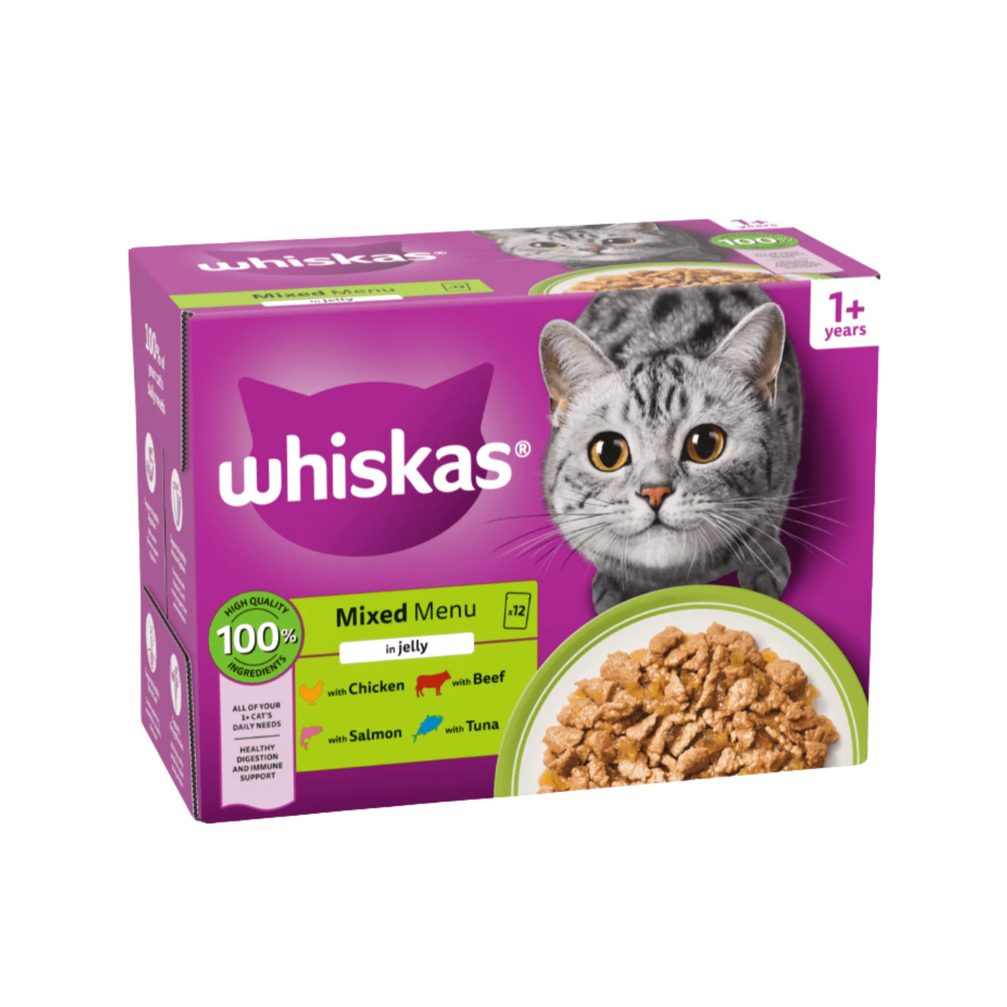 Whiskas 1+ Cat Pouches Mixed Menu in Jelly - Image 2