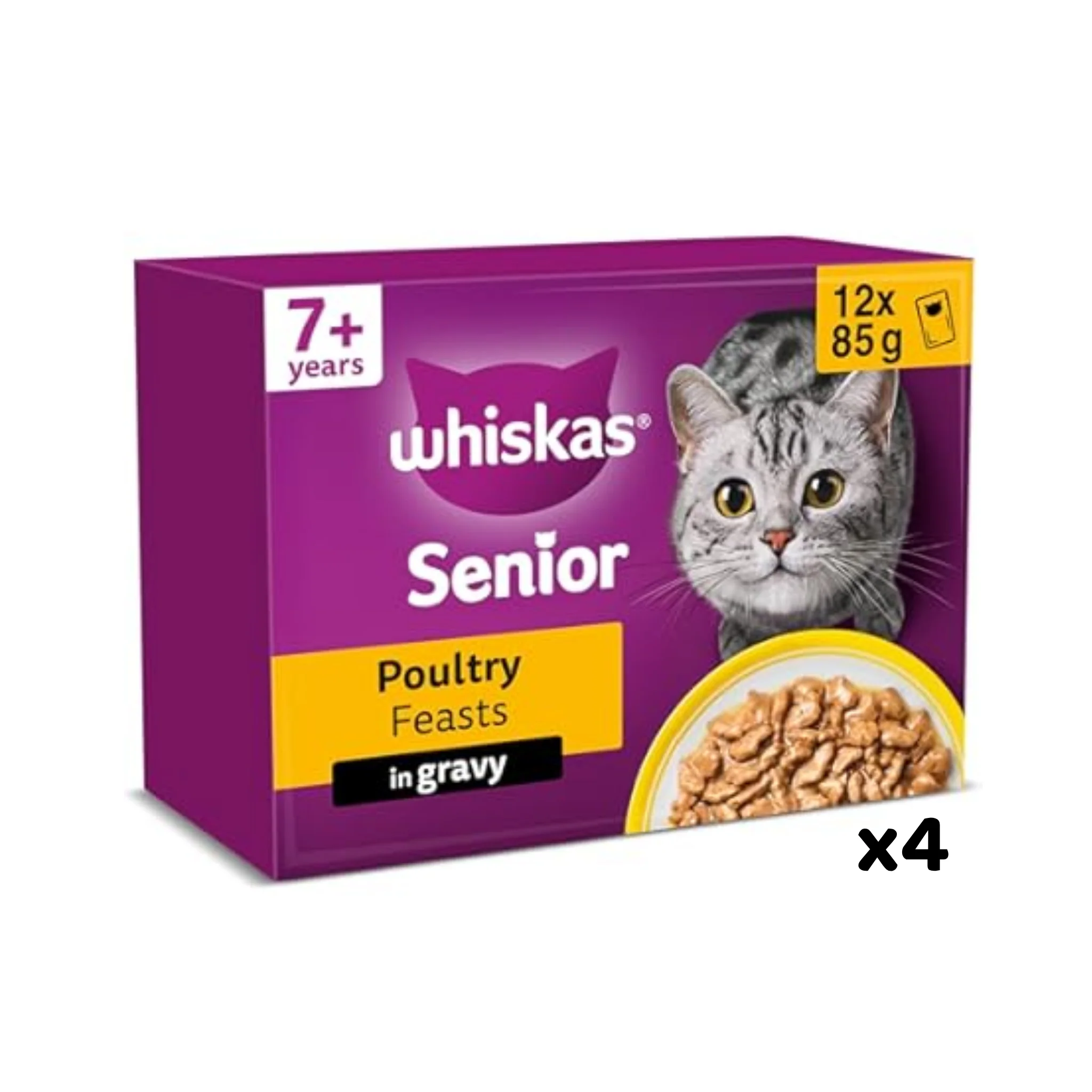 Whiskas 7+ Cat Pouches Poultry Feasts in Gravy (4 Pack) - Image 2